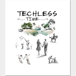 Techless Time Outdoors Phone Phree Phun Posters and Art